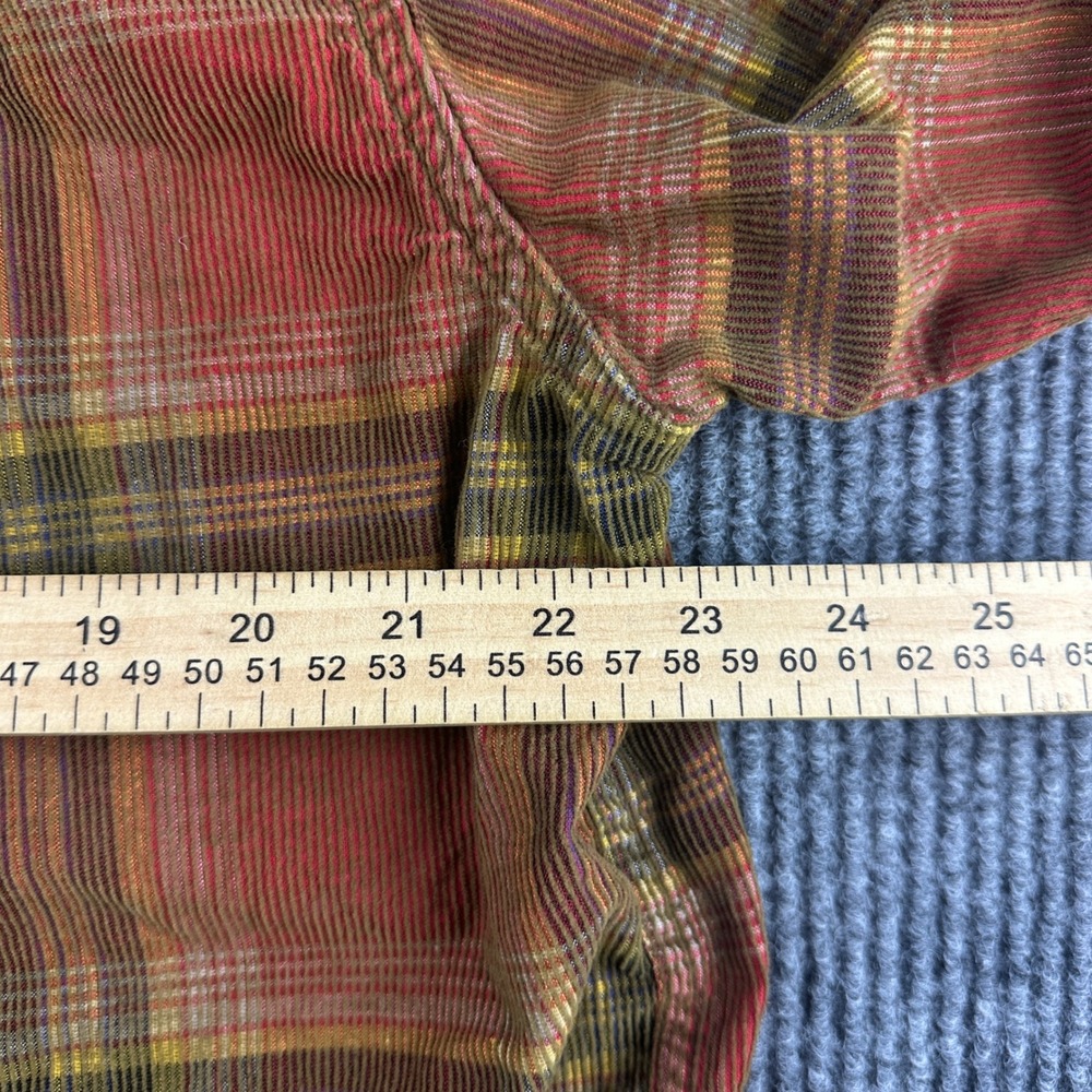 Territory Ahead Mens Large Red Plaid Corduroy Long Sleeve Button Down Shirt L - Picture 6 of 9